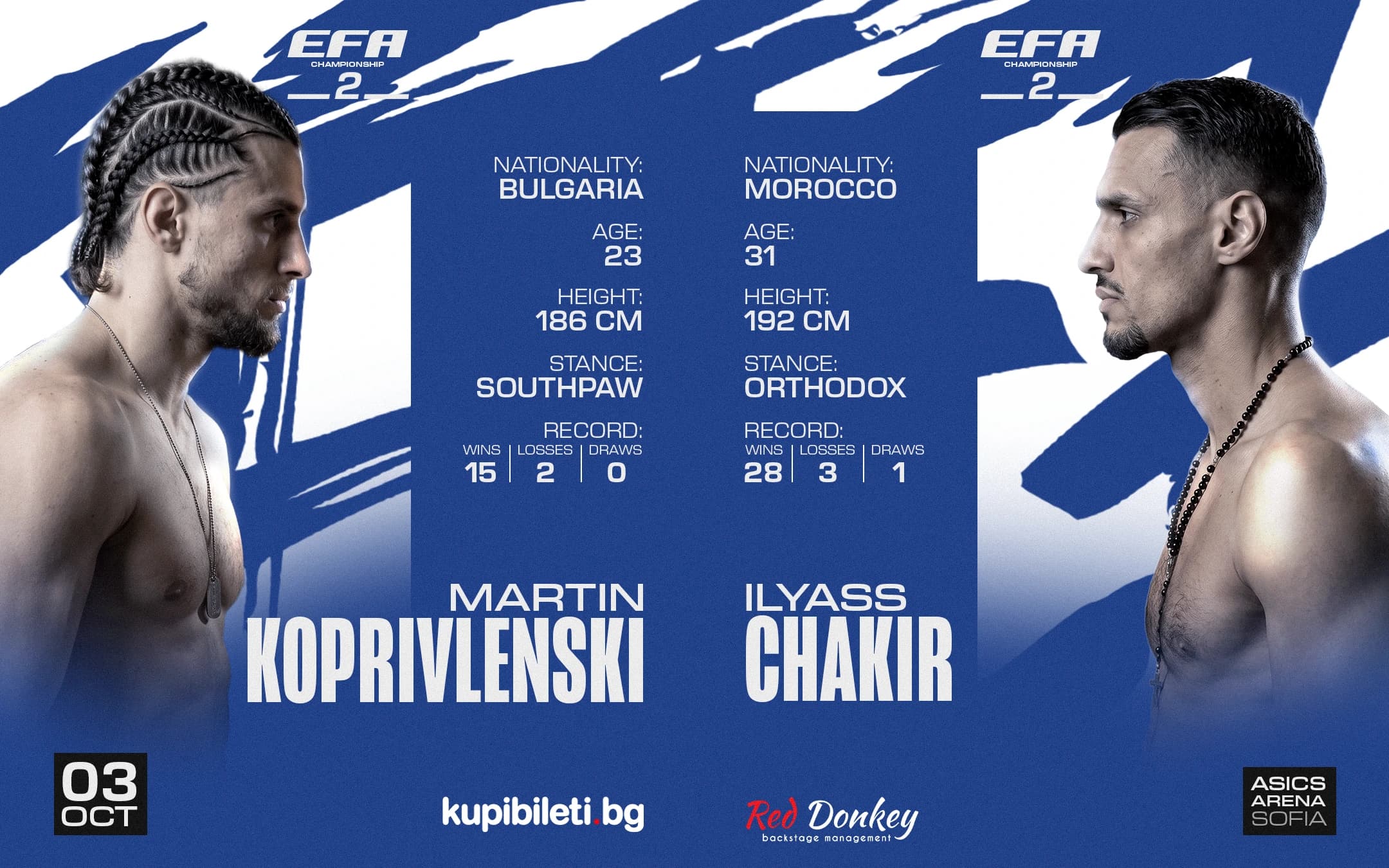 EFA Championship 2 идва на 3 октомври в зала „Асикс Арена“