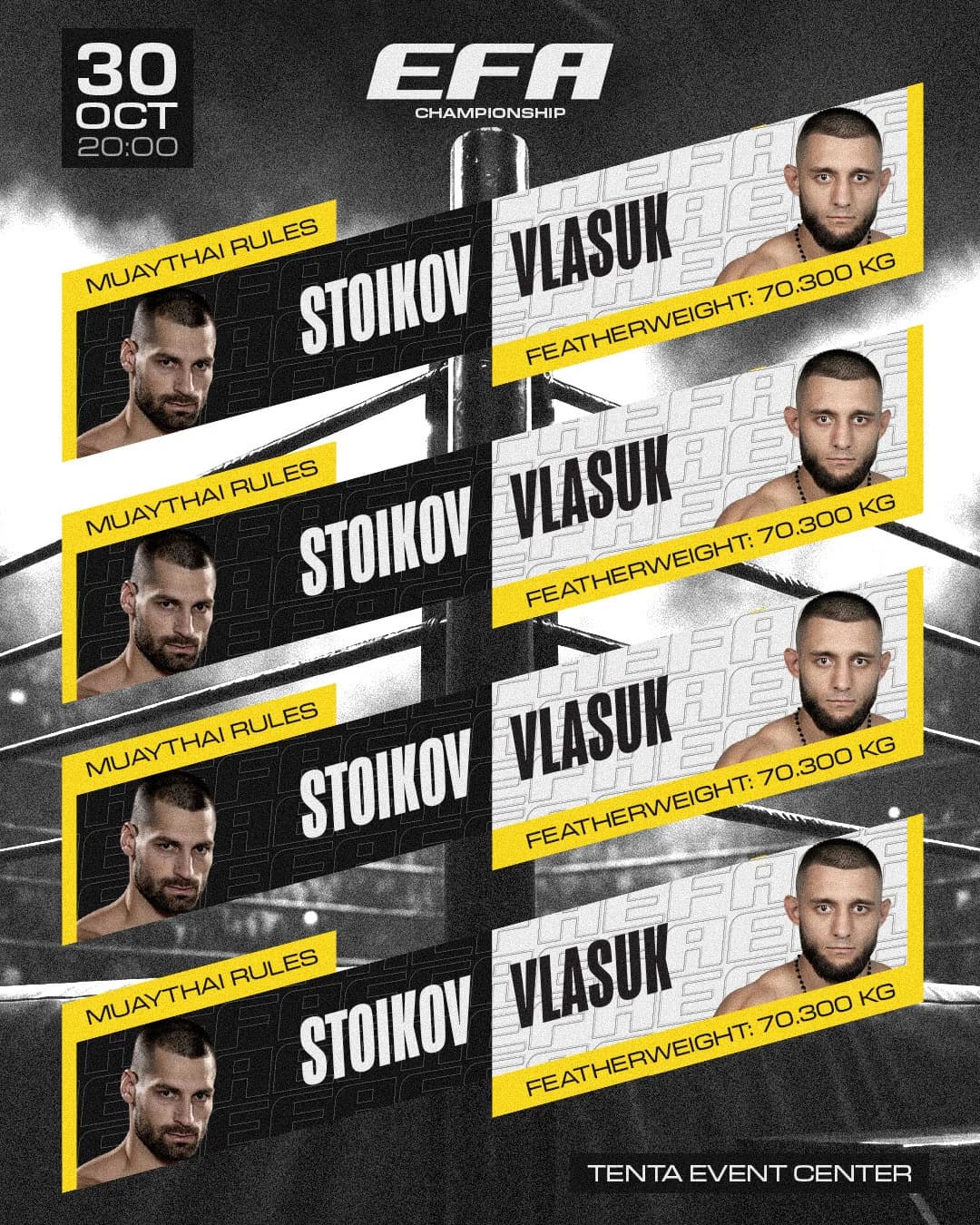 EFA Championship · Стойков срещу Власюк 2 - Програма на галата